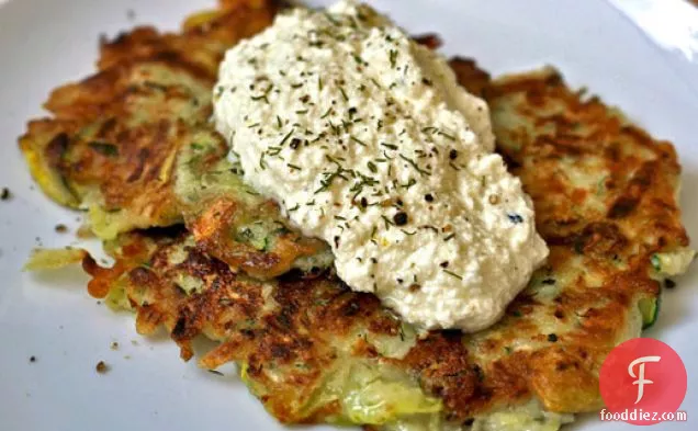Dinner Tonight: Zucchini Pancakes with Dill and Fresh Ricotta