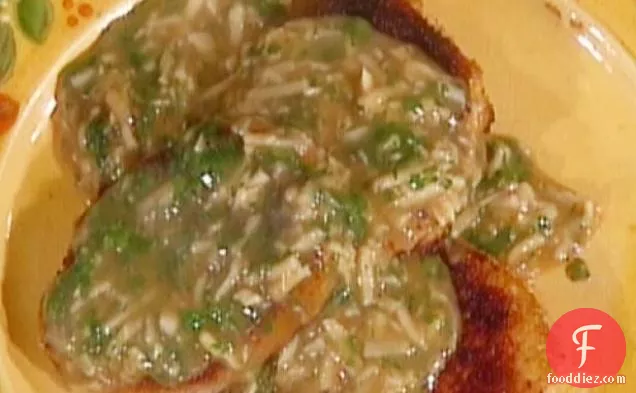 Pork Chops with Horseradish and Baked Turnips: Costolette al Raffano