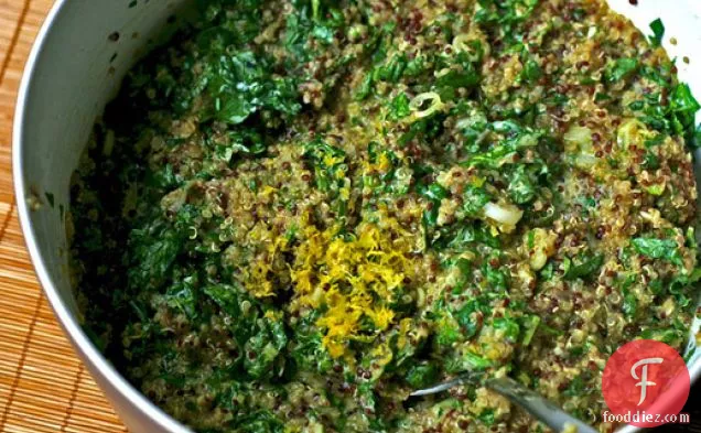 Dinner Tonight: Quinoa Salad with Lemon-Cream Spinach