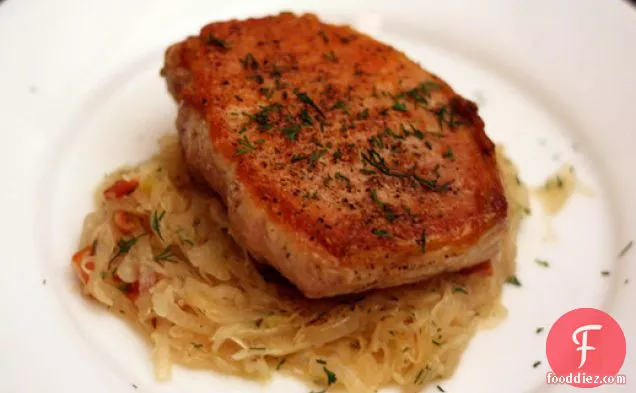 Dinner Tonight: Sauteed Pork Chops with Sauerkraut