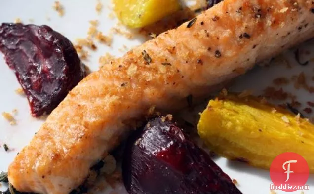 French in a Flash: Crunchy Broiled Salmon with Beets