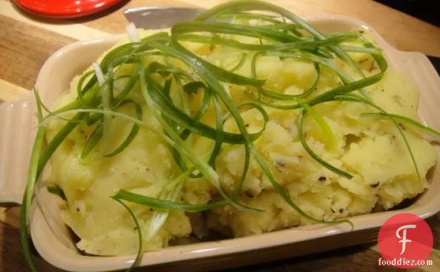 Cook the Book: Olive Oil Mashed Potatoes with Coarse Pepper and Wispy Scallions