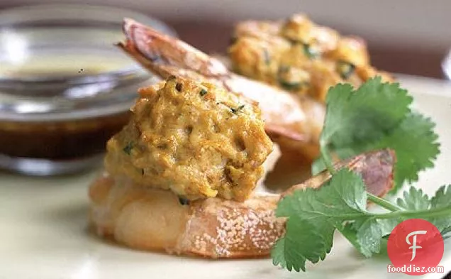 Stuffed Shrimp with Lemon-Pomegranate Glaze