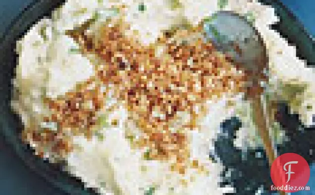 Mashed Turnips and Potatoes with Horseradish Bread Crumbs