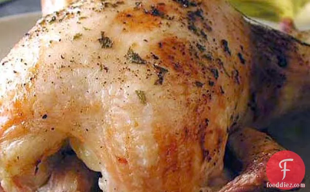 नींबू तारगोन-ब्राइड पूरे चिकन