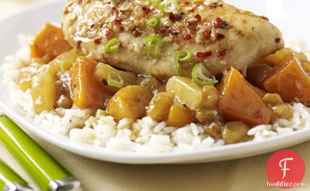 धीमी कुकर गोल्डन तिल अदरक चिकन