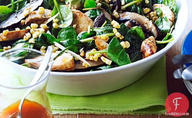 Grilled Chicken, Corn, and Spinach Salad with Smoky Paprika Dressing