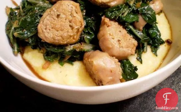 Healthy & Delicious: Swiss Chard and Turkey Sausage Over Polenta