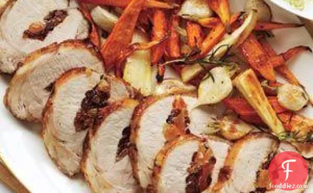 Stuffed Pork Loin With Roasted Root Vegetables