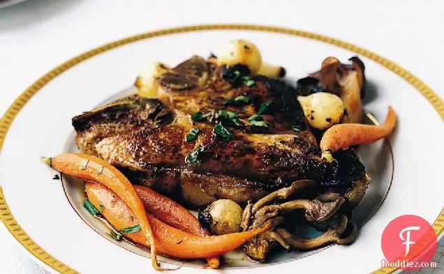 Roasted Veal Chops with Mushrooms and Madeira