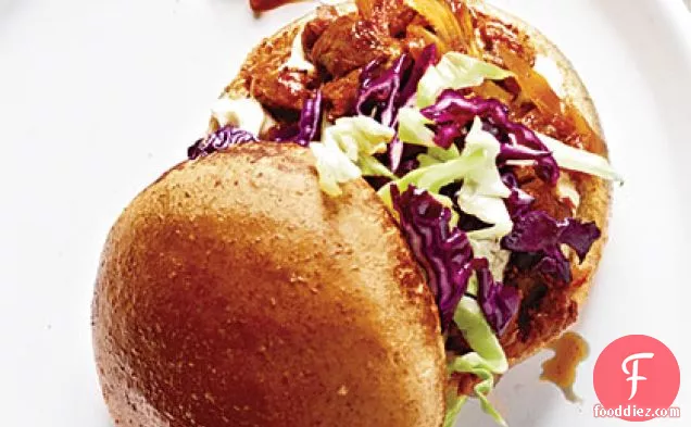 Slow-Cooked BBQ Fennel, Onion, and Pork Sandwiches