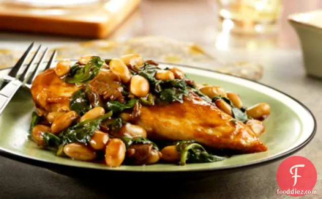 Balsamic Chicken with White Beans & Spinach