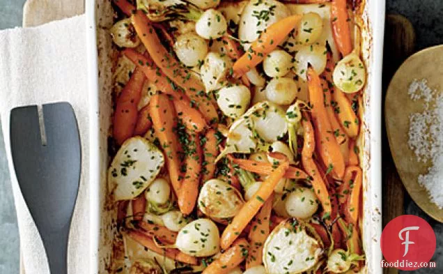 Roasted Root Vegetables with Sorghum and Cider