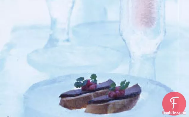 Smoked Duck Toasts with Gingered Rhubarb
