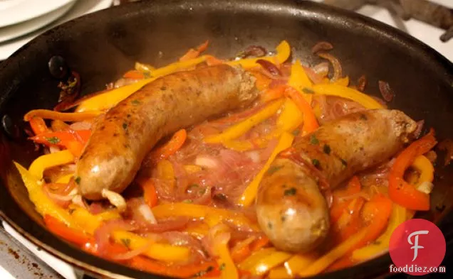 Dinner Tonight: Spicy Italian Sausage with Peppers Sandwich