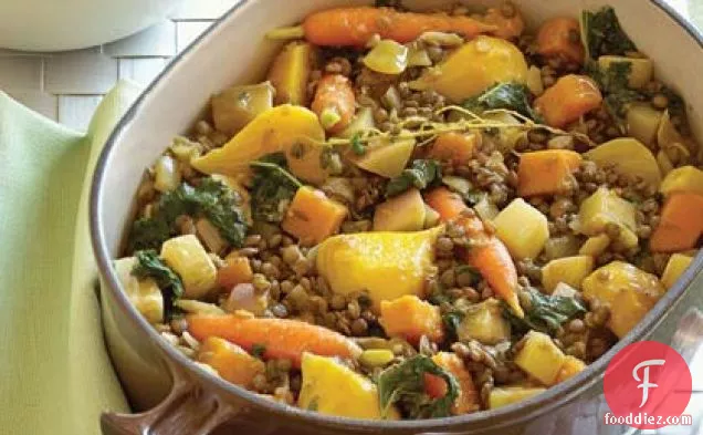 सर्दियों की सब्जियों के साथ दाल स्टू