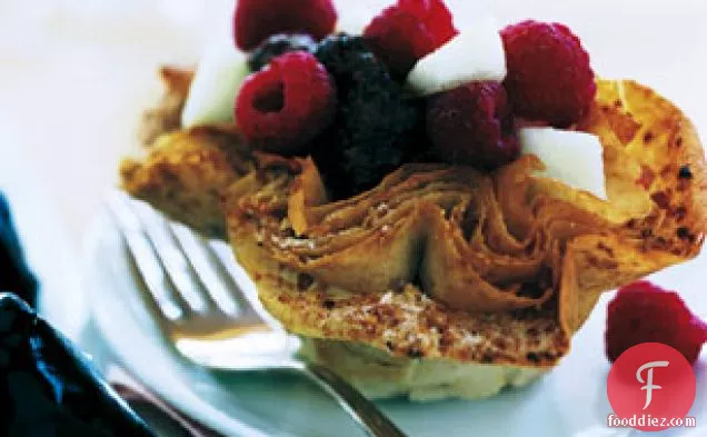 Phyllo Cups with Chocolate Mousse and Fresh Fruit