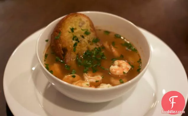 Dinner Tonight: Garlic Soup with Shrimp