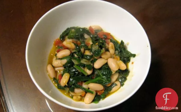 Dinner Tonight: Spanish White Beans with Spinach and Sun-Dried Tomatoes