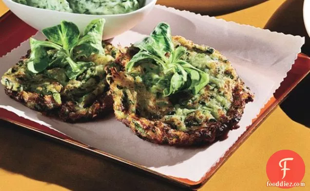 Tender Zucchini Fritters with Green Goddess Dressing