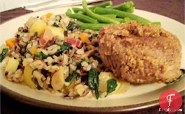 Cooking from the Glossies: Walnut-Crusted Pork Chops with Autumn Vegetable Wild Rice