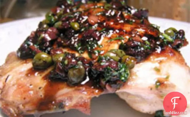Dinner Tonight: Pan Roasted Chicken with Olives, Capers, and Vermouth