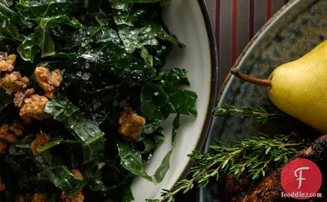 Shredded Kale Salad with Turkey Skin Cracklings