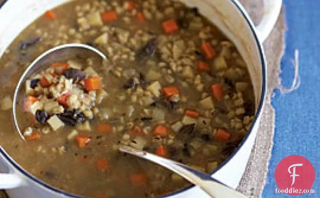 Root Vegetable & Barley Soup With Bacon