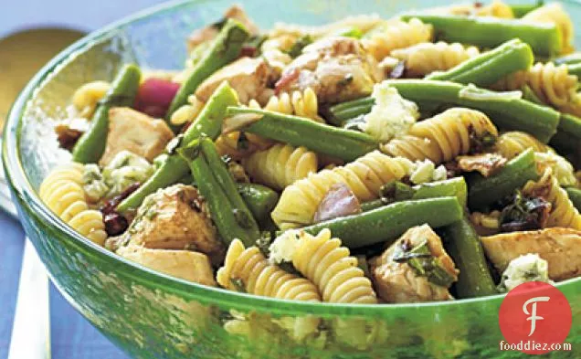 Chicken, Bean, and Blue Cheese Pasta Salad with Sun-Dried Tomato Vinaigrette