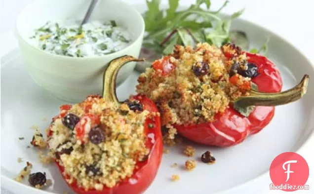 Gremolata couscous-stuffed peppers