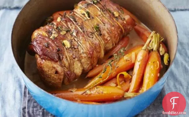Pot-roast veal with new-season carrots & orange