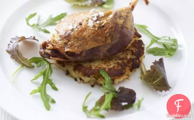 Confit of duck with herbed potato cakes