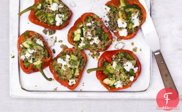 Courgette & quinoa-stuffed peppers