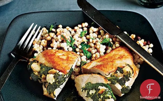Chicken Stuffed with Spinach, Feta, and Pine Nuts