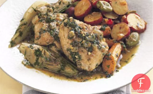 Chicken Tagine with Spring Vegetables