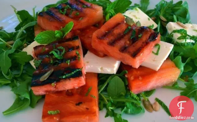 Grilled Watermelon Salad With Feta,mint And Lime