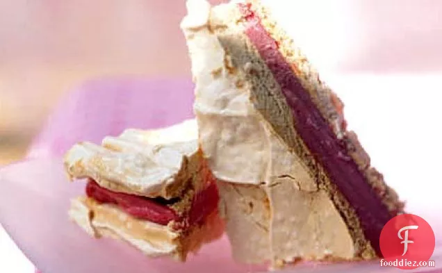 Raspberry Sorbet and Meringue Sandwiches