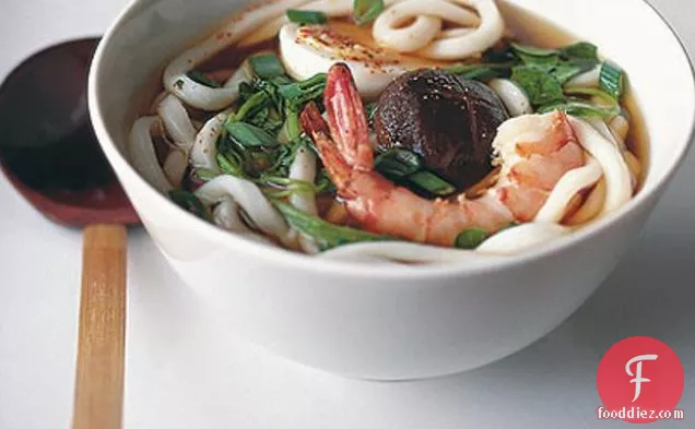Udon Noodles In Hot Broth