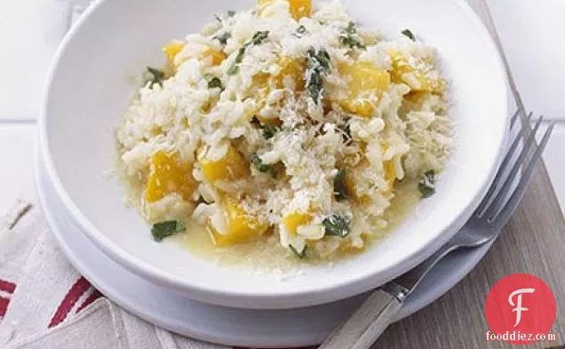 Microwave butternut squash risotto