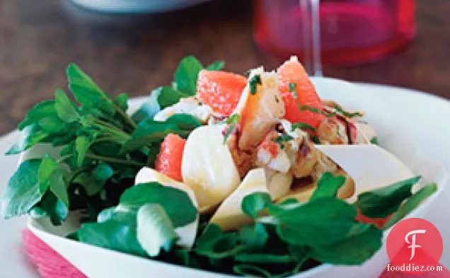 Hearts Of Palm Salad With Ruby Red Grapefruit And Dungeness Crab
