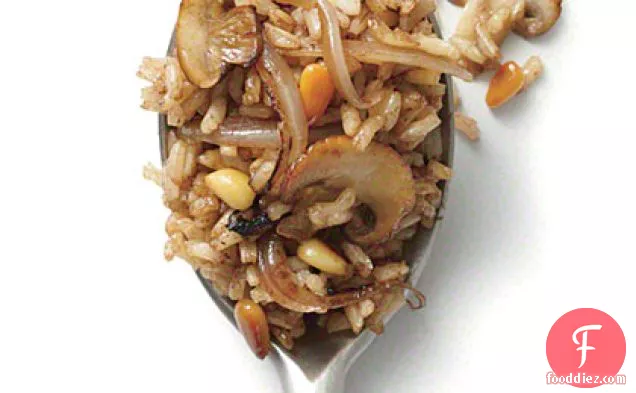 Mushroom and Pine Nut Fried Brown Rice