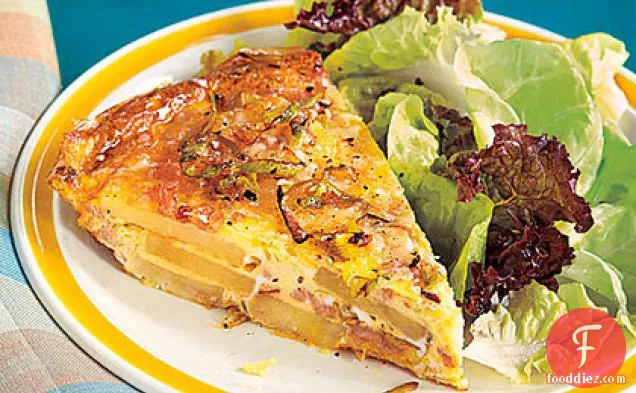 Potato, Leek and Turkey Frittata