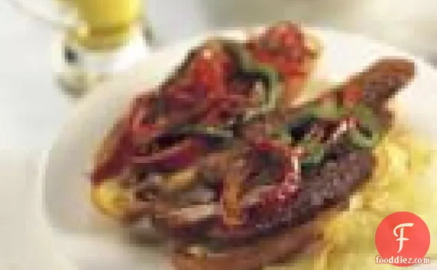 Italian Sausage Sandwich With Sauteed Onions And Peppers