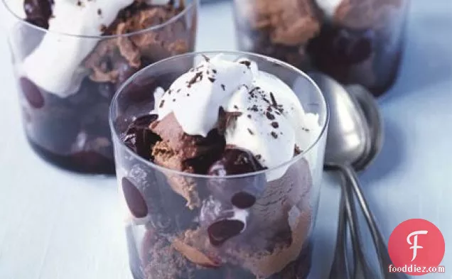 Black Forest sundaes with brownies