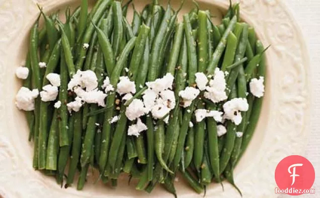 Steamed Green Beans with Cracked Pepper and Chèvre