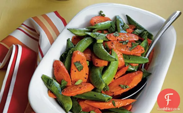 Roasted Carrots and Snap Peas