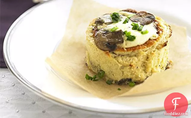 Make-ahead mushroom soufflés