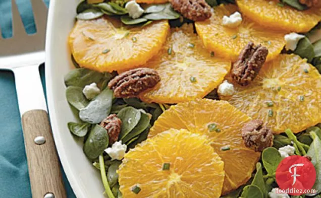 Spiced Orange Salad with Goat Cheese and Glazed Pecans
