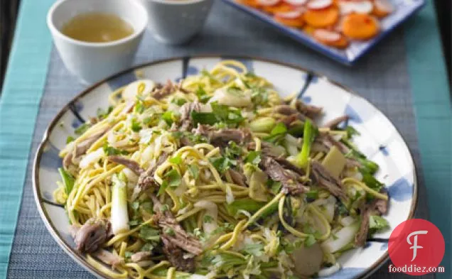 Duck & spring onion noodles