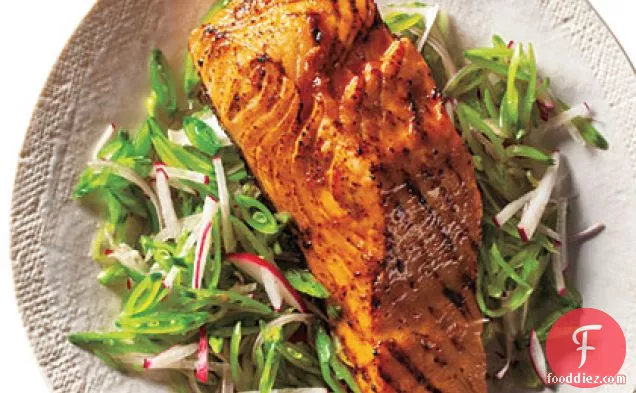 Barbecue Salmon and Snap Pea Slaw